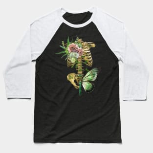 Floral Frame with Butterfly Baseball T-Shirt